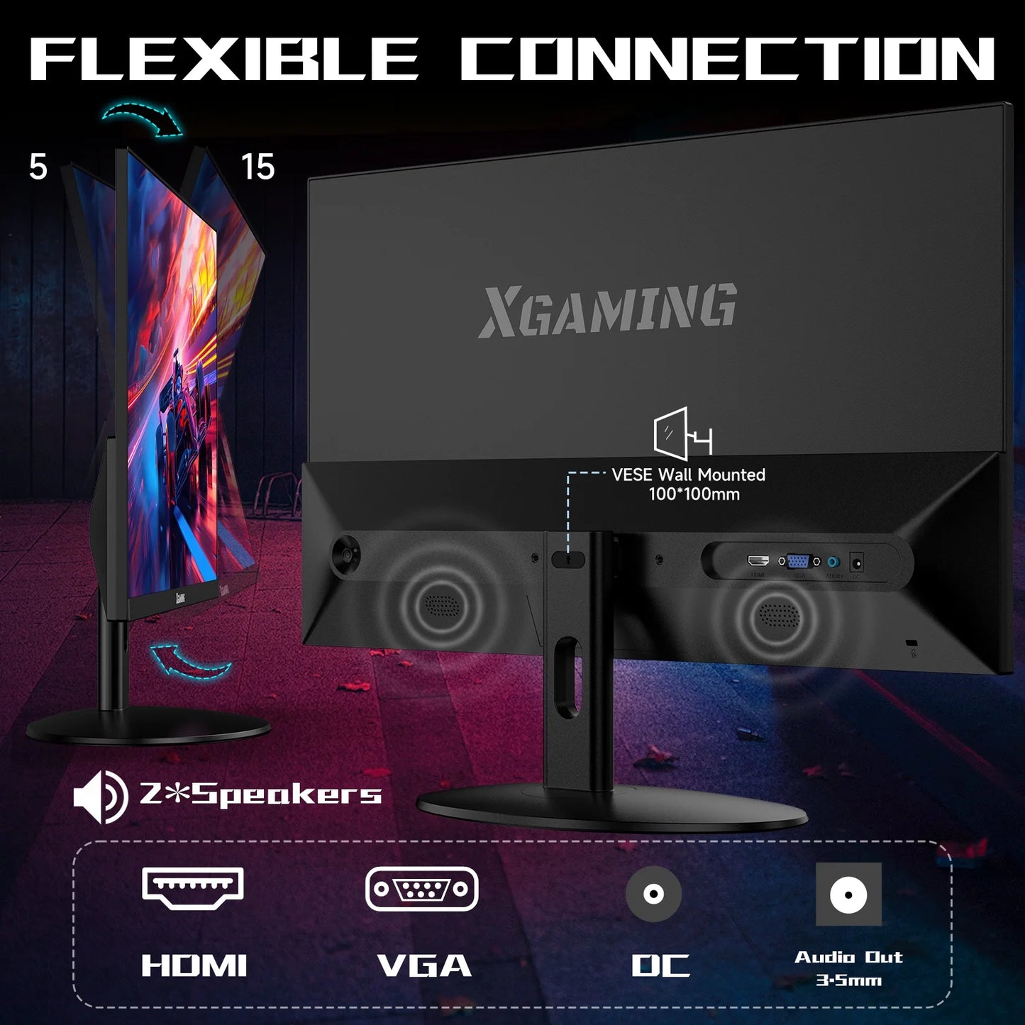 27" Ultra-Thin 100Hz Gaming Monitor, FHD 1080P, 1Ms, Freesync, 3-Sided Borderless, HDMI, Speakers, Low Blue Light, Anti-Glare, for PC & Office